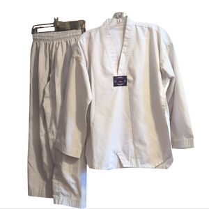 Kids Taekwondo Gi Uniform Size 2/150 White 2-Piece Martial Arts TKD Training